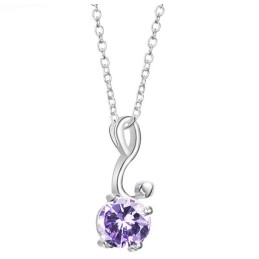Collier En Titane Plaqué Platine Avec Diamants Pour Femme