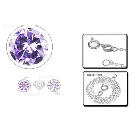 Collier En Titane Plaqué Platine Avec Diamants Pour Femme