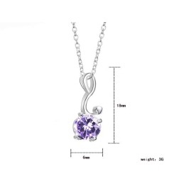 Collier En Titane Plaqué Platine Avec Diamants Pour Femme