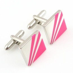 Boutons De Manchette Carrés En Titane Rouge Rose Tendance