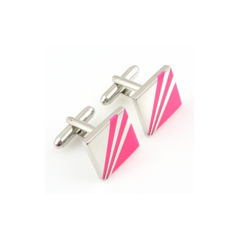Boutons De Manchette Carrés En Titane Rouge Rose Tendance