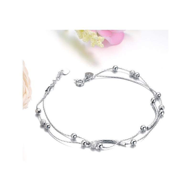 Bracelet De Cheville En Titane Plaqué Platine Pour Femme De Haute Qualité Bracelet De Cheville En Titane Plaqué Platine Pour Femme De Haute Qualité