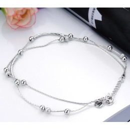 Bracelet De Cheville En Titane Plaqué Platine Pour Femme De Haute Qualité