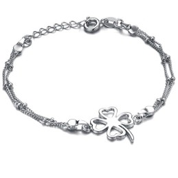 Bracelet De Cheville En Titane Plaqué Platine En Forme De Trèfle Pour Femme, Qualité Et Quantité Garanties