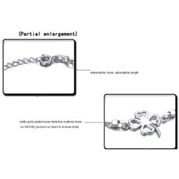Bracelet De Cheville En Titane Plaqué Platine En Forme De Trèfle Pour Femme, Qualité Et Quantité Garanties