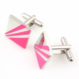 Boutons De Manchette Carrés En Titane Rouge Rose Tendance
