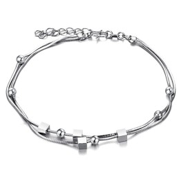 Bracelet De Cheville En Titane Plaqué Platine Pour Femme, De Réputation Fiable
