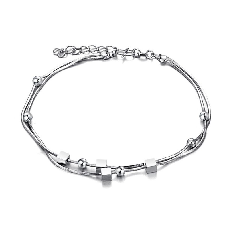 Bracelet De Cheville En Titane Plaqué Platine Pour Femme, De Réputation Fiable