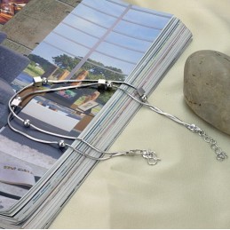 Bracelet De Cheville En Titane Plaqué Platine Pour Femme, De Réputation Fiable