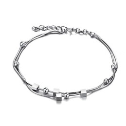 Bracelet De Cheville En Titane Plaqué Platine Pour Femme, De Réputation Fiable