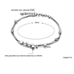 Bracelet De Cheville En Titane Plaqué Platine Pour Femme, De Réputation Fiable