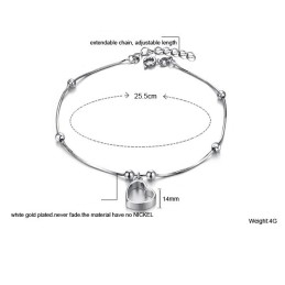 La Reine De La Qualité Chérie Femme Plaqué Platine Bracelet De Cheville En Titane