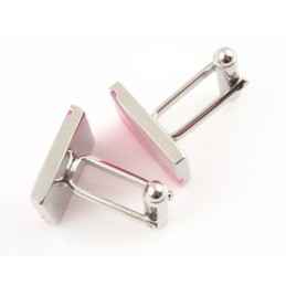 Boutons De Manchette Carrés En Titane Rouge Rose Tendance