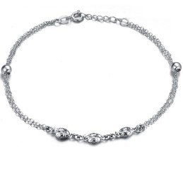Bracelet De Cheville En Titane Plaqué Platine En Forme De Poisson Pour Femme D'Excellente Qualité