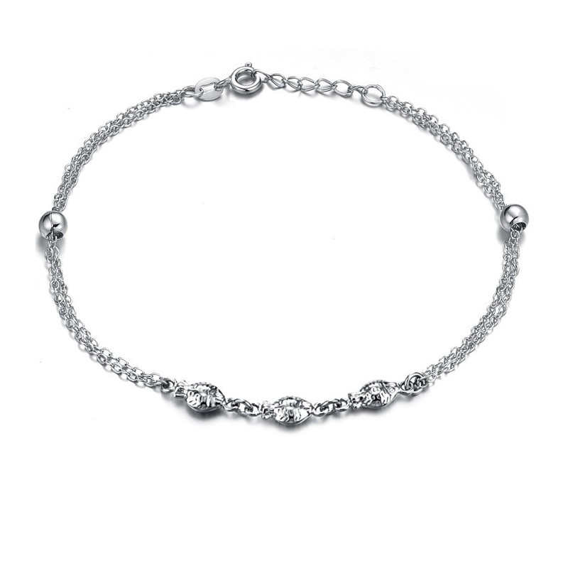 Bracelet De Cheville En Titane Plaqué Platine En Forme De Poisson Pour Femme D'Excellente Qualité Bracelet De Cheville En Titane Plaqué Platine En Forme De Poisson Pour Femme D'Excellente Qualité