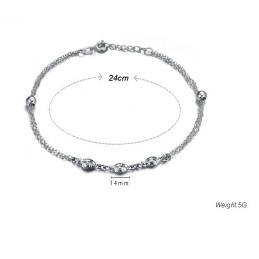 Bracelet De Cheville En Titane Plaqué Platine En Forme De Poisson Pour Femme D'Excellente Qualité