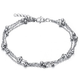 Grande Variété De Bracelets De Cheville En Titane Plaqué Platine Pour Femme