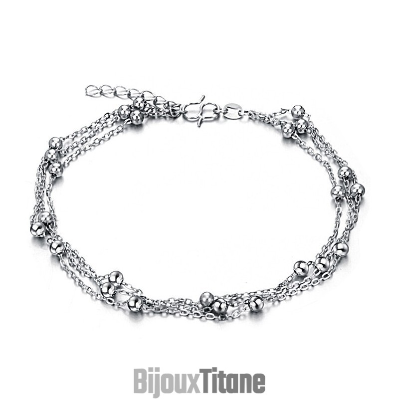Grande Variété De Bracelets De Cheville En Titane Plaqué Platine Pour Femme