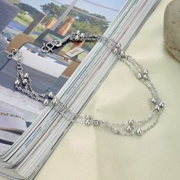 Grande Variété De Bracelets De Cheville En Titane Plaqué Platine Pour Femme