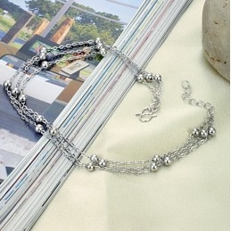 Grande Variété De Bracelets De Cheville En Titane Plaqué Platine Pour Femme