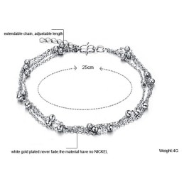 Grande Variété De Bracelets De Cheville En Titane Plaqué Platine Pour Femme