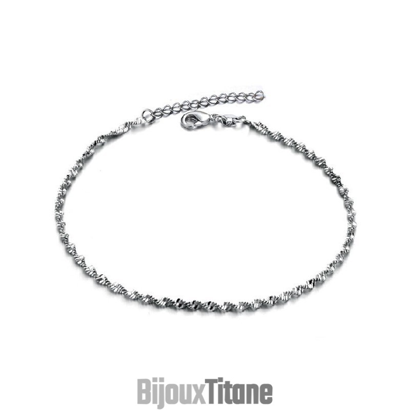Bracelet De Cheville En Titane Plaqué Platine Pour Femme De Renommée Mondiale Bracelet De Cheville En Titane Plaqué Platine Pour Femme De Renommée Mondiale