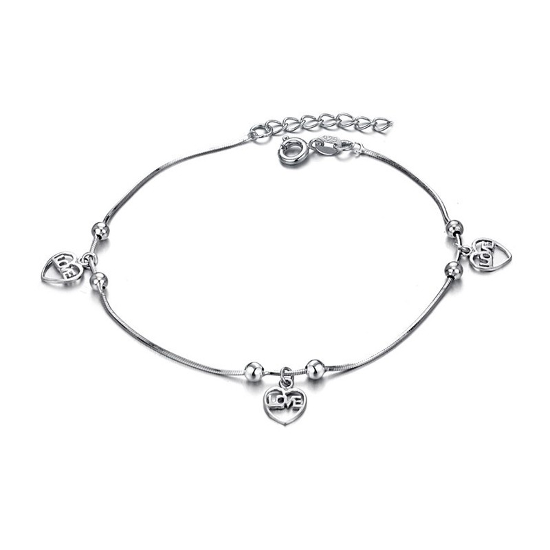Grande Variété De Bracelets De Cheville En Titane Plaqué Platine Pour Femme