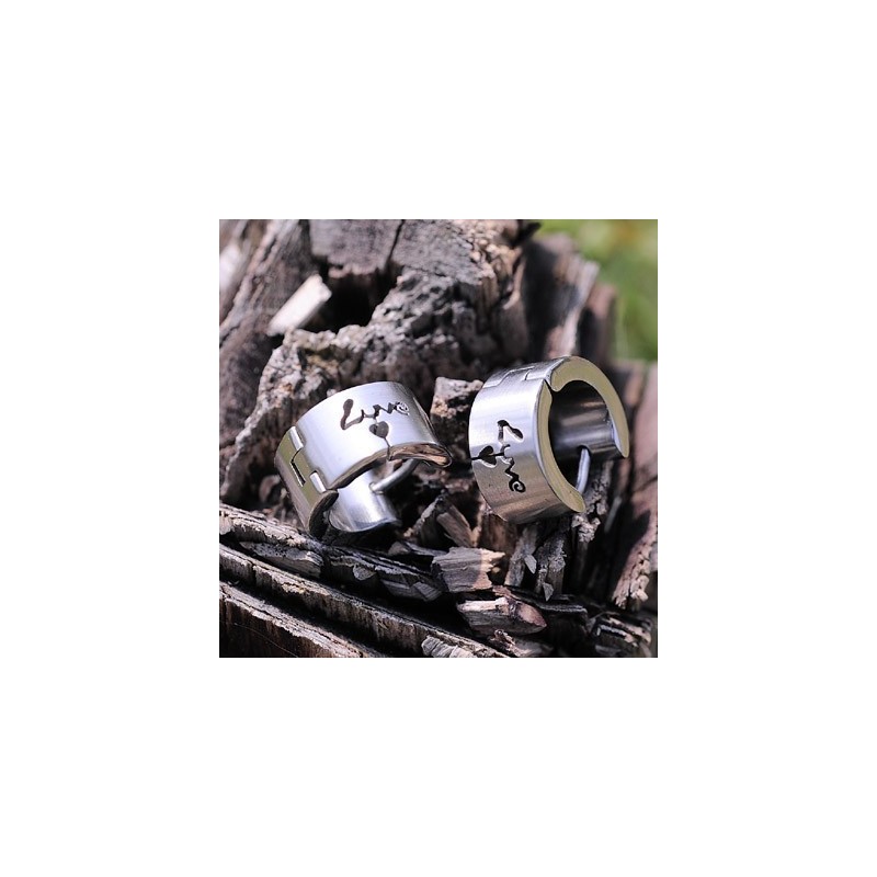 Boucles D'Oreilles En Titane Pour Homme Avec Amour Boucles D'Oreilles En Titane Pour Homme Avec Amour
