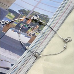 Grande Variété De Bracelets De Cheville En Titane Plaqué Platine Pour Femme