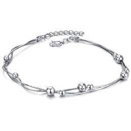 La Reine De La Qualité Bracelet De Cheville En Titane Plaqué Platine Pour Femme Serpent