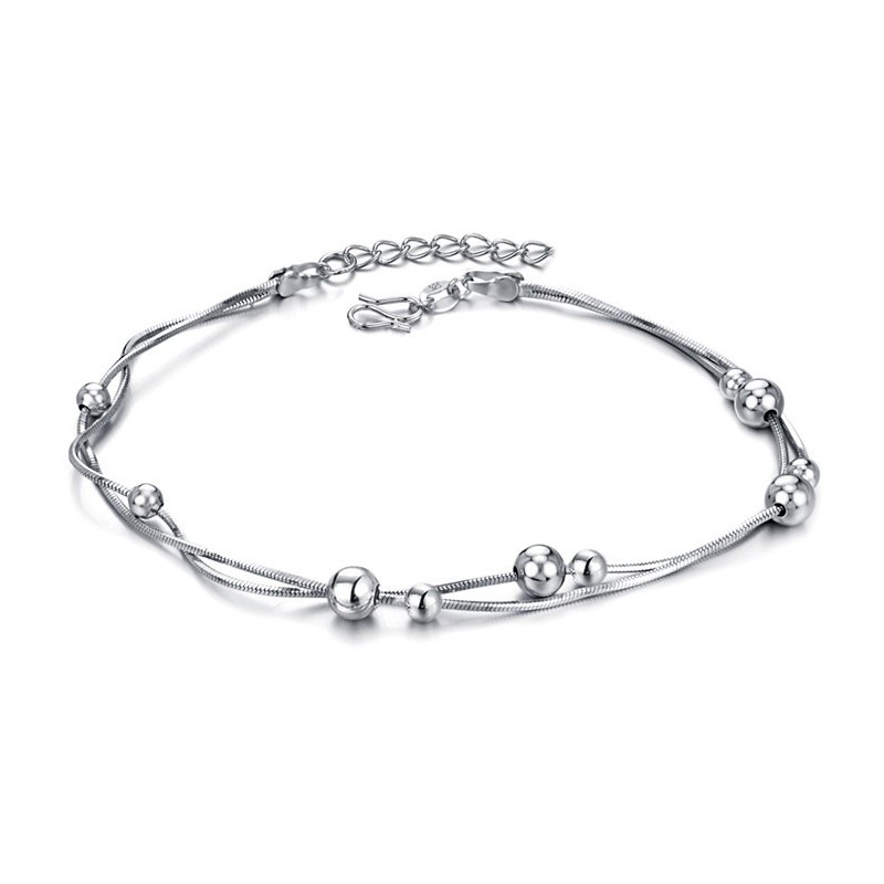 La Reine De La Qualité Bracelet De Cheville En Titane Plaqué Platine Pour Femme Serpent