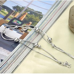 La Reine De La Qualité Bracelet De Cheville En Titane Plaqué Platine Pour Femme Serpent