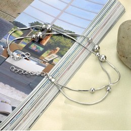 La Reine De La Qualité Bracelet De Cheville En Titane Plaqué Platine Pour Femme Serpent