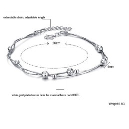 La Reine De La Qualité Bracelet De Cheville En Titane Plaqué Platine Pour Femme Serpent