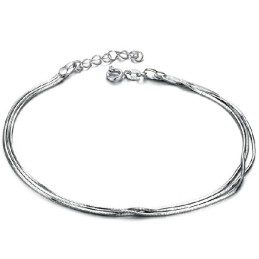 Bracelet De Cheville En Titane Plaqué Platine Pour Femme, De Qualité Stable