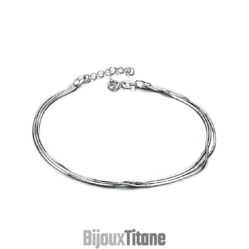 Bracelet De Cheville En Titane Plaqué Platine Pour Femme, De Qualité Stable Bracelet De Cheville En Titane Plaqué Platine Pour Femme, De Qualité Stable