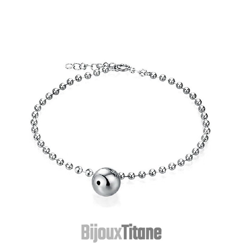 Bracelet De Cheville En Titane Plaqué Platine Pour Femme, De Qualité Fiable Bracelet De Cheville En Titane Plaqué Platine Pour Femme, De Qualité Fiable