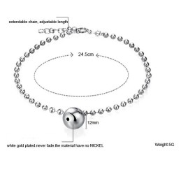 Bracelet De Cheville En Titane Plaqué Platine Pour Femme, De Qualité Fiable