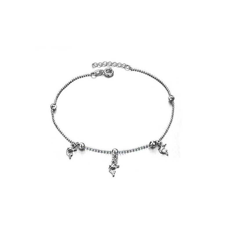 Bracelet De Cheville En Titane Plaqué Platine En Forme De Dauphin Femelle De Haute Qualité Bracelet De Cheville En Titane Plaqué Platine En Forme De Dauphin Femelle De Haute Qualité