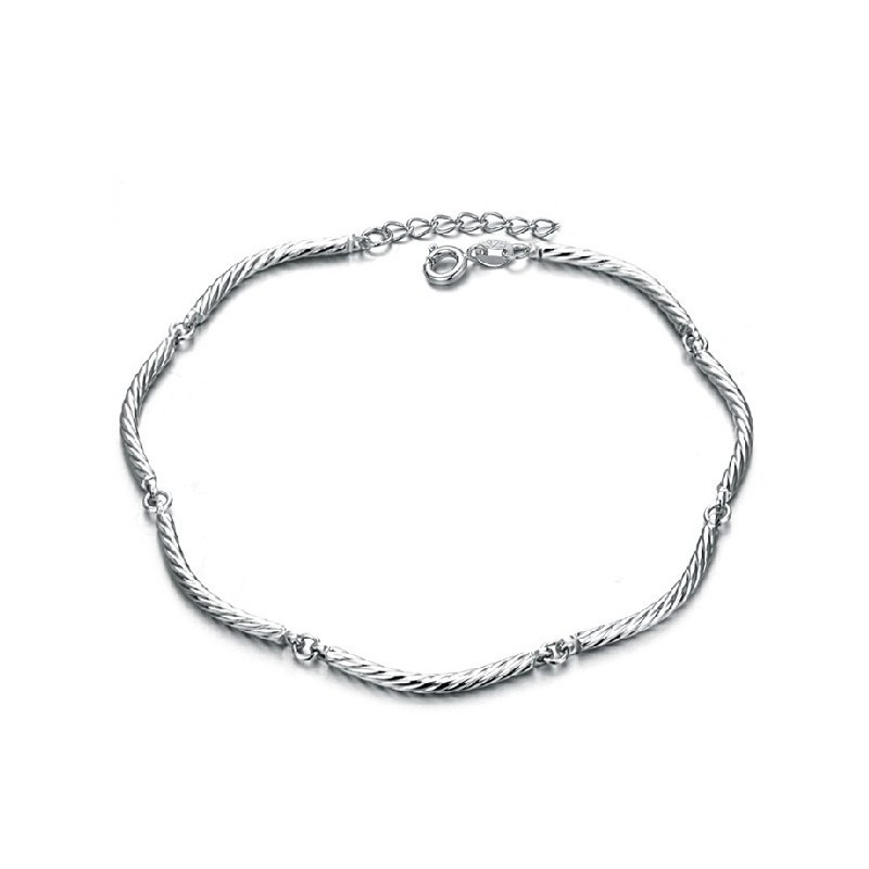 Bracelet De Cheville En Titane Plaqué Platine Pour Femme De Qualité Supérieure Bracelet De Cheville En Titane Plaqué Platine Pour Femme De Qualité Supérieure