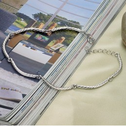 Bracelet De Cheville En Titane Plaqué Platine Pour Femme De Qualité Supérieure