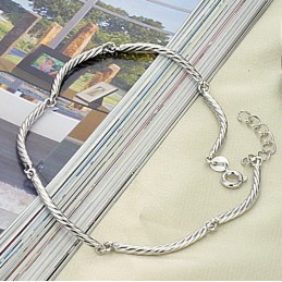 Bracelet De Cheville En Titane Plaqué Platine Pour Femme De Qualité Supérieure