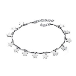 Bracelet De Cheville En Titane Plaqué Platine En Forme De Papillon Pour Femme, De Réputation Fiable