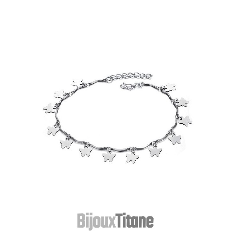 Bracelet De Cheville En Titane Plaqué Platine En Forme De Papillon Pour Femme, De Réputation Fiable Bracelet De Cheville En Titane Plaqué Platine En Forme De Papillon Pour Femme, De Réputation Fiable