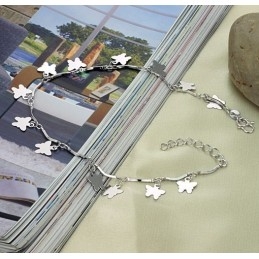 Bracelet De Cheville En Titane Plaqué Platine En Forme De Papillon Pour Femme, De Réputation Fiable