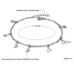 Bracelet De Cheville En Titane Plaqué Pour Femme, Grande Variété De Formes De Filet