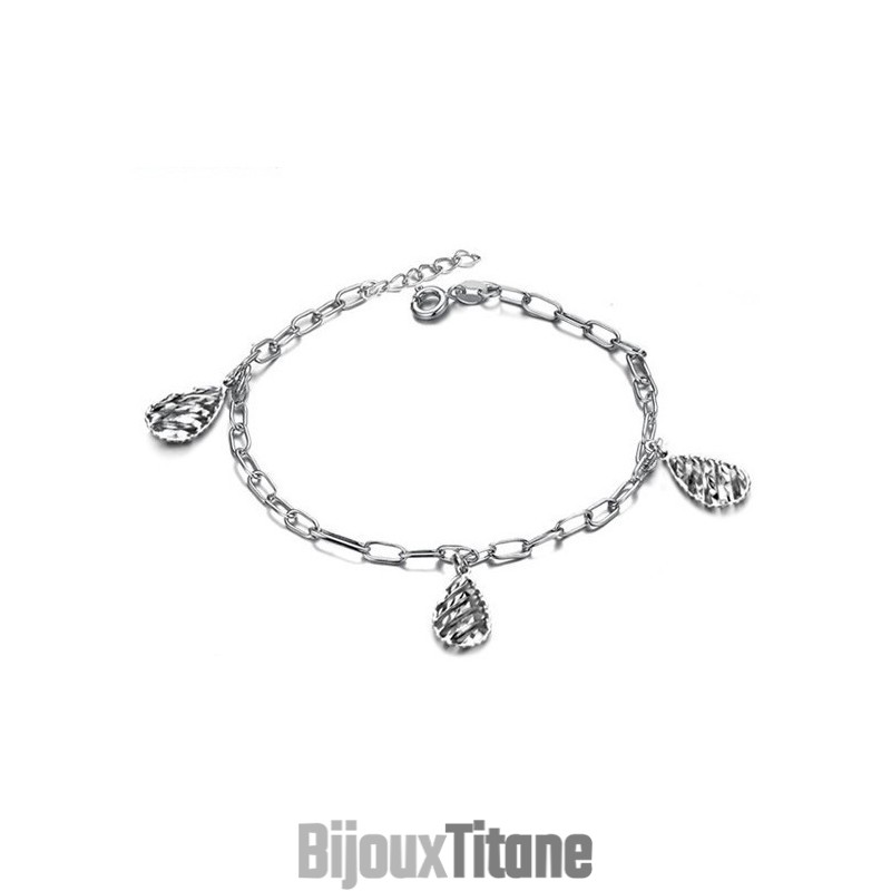 Bracelet De Cheville En Titane Plaqué Platine Creux Pour Femme De Qualité Supérieure Bracelet De Cheville En Titane Plaqué Platine Creux Pour Femme De Qualité Supérieure