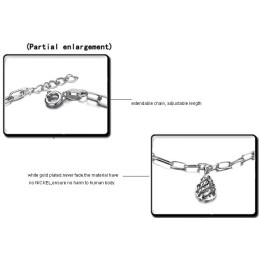 Bracelet De Cheville En Titane Plaqué Platine Creux Pour Femme De Qualité Supérieure