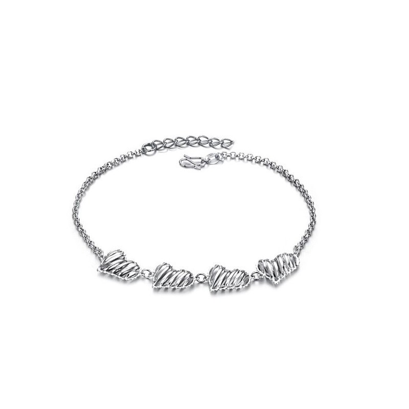 Bracelet De Cheville En Titane Plaqué Pour Femme, D'Excellente Qualité, Creux Et En Forme De Cœur