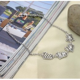 Bracelet De Cheville En Titane Plaqué Pour Femme, D'Excellente Qualité, Creux Et En Forme De Cœur